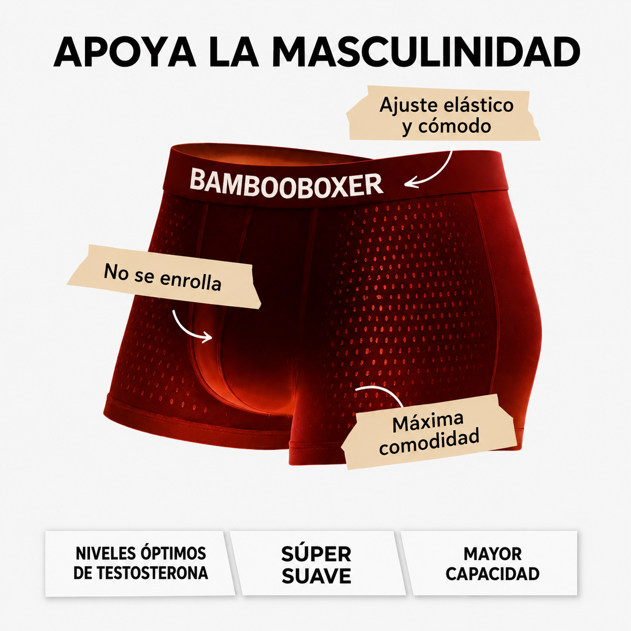 CoolBamboo™ – Pack de 4 Boxers de Tela de Bambú