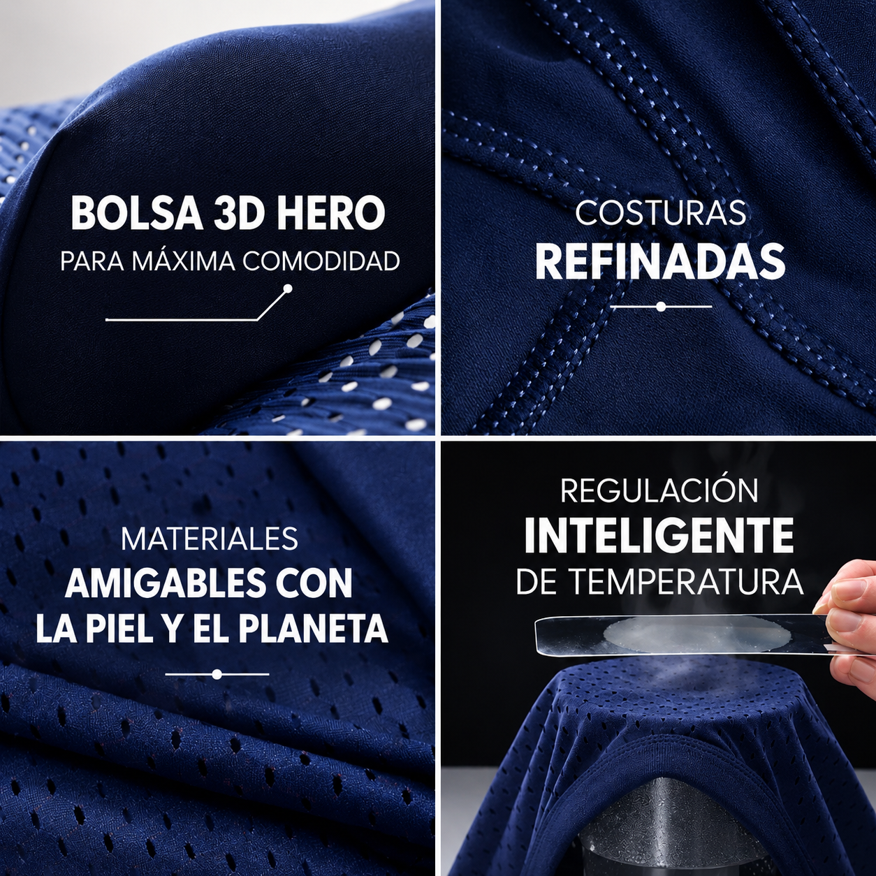 CoolBamboo™ – Pack de 4 Boxers de Tela de Bambú